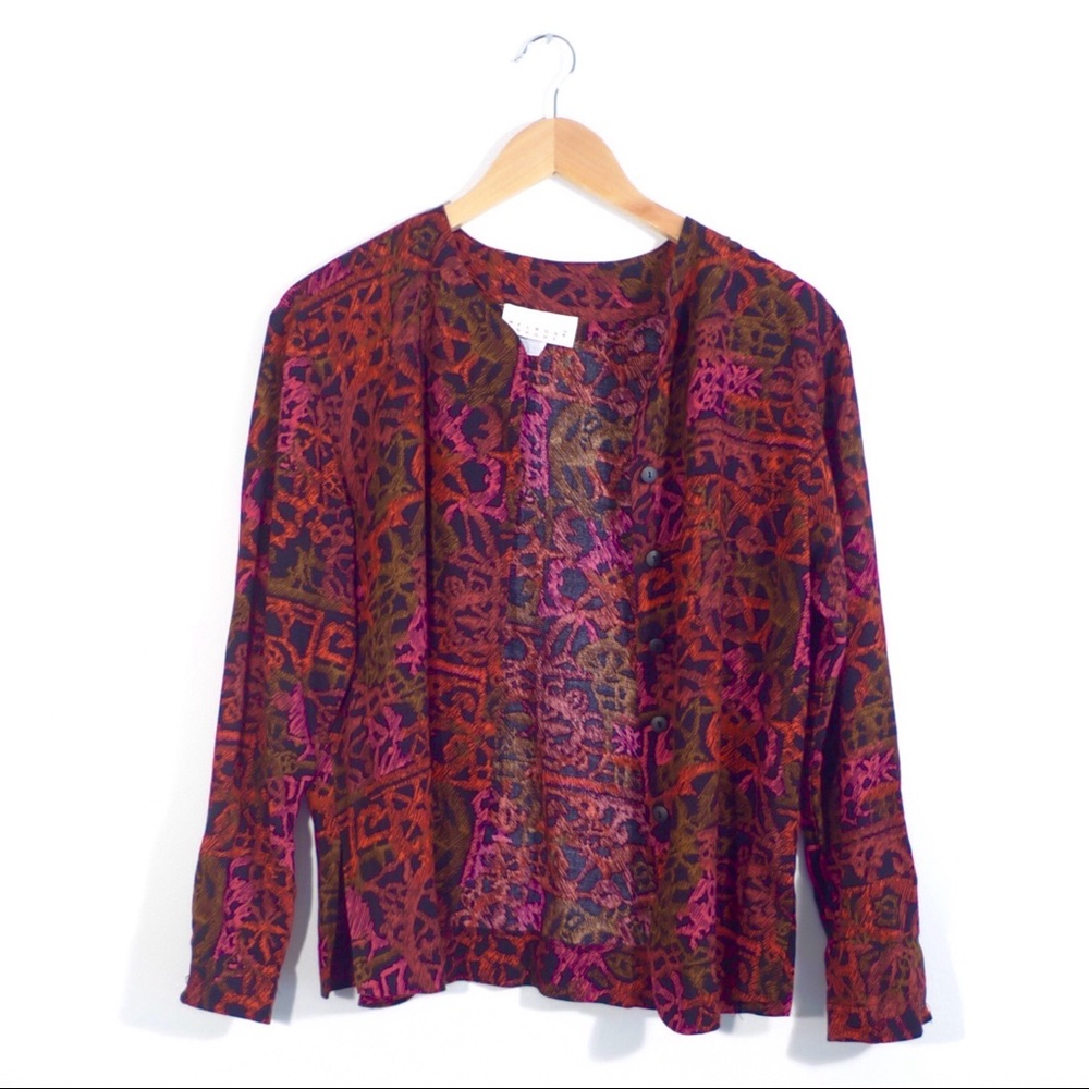 Vintage Light Jacket Ethnic Tribal Print Top